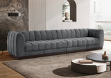 Quinn 133" Chenille Fabric Upholstered 4pc. Modular Sofa