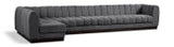 Quinn 165" Chenille Fabric Upholstered 6pc. Modular Sectional