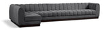 Quinn 165" Chenille Fabric Upholstered 6pc. Modular Sectional