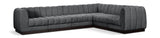 Quinn 133" Chenille Fabric Upholstered 6pc. Modular Sectional