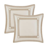 Geometric Jacquard Patterned Comforter Set, Tan/Ivory