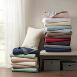 3 Piece Reversible Cottage Quilt Set, Blue