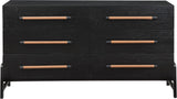 Kaya Contemporary Dresser - Stylish Oak Veneer Furniture with Vegan Leather Accents and Solid Legs