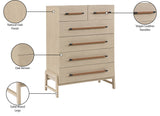 Kaya Contemporary Chest - Stylish Oak Veneer Design with Vegan Leather Handles and Solid Wood Legs