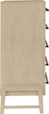 Kaya Contemporary Chest - Stylish Oak Veneer Design with Vegan Leather Handles and Solid Wood Legs