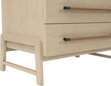 Kaya Contemporary Chest - Stylish Oak Veneer Design with Vegan Leather Handles and Solid Wood Legs