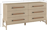 Kaya Contemporary Dresser - Stylish Oak Veneer Furniture with Vegan Leather Accents and Solid Legs