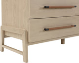 Kaya Contemporary Dresser - Stylish Oak Veneer Furniture with Vegan Leather Accents and Solid Legs