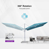 PURPLE LEAF White Outdoor Umbrella Left-Right Tilting Patio Cantilever Umbrella