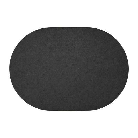 Loft Felt Black Placemat - Oval 13.3x16.5"- Set of 4