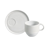 LINHAS STACKABLE Ø 7.78 oz. TEA CUP W/ SAUCER NEW WHITE