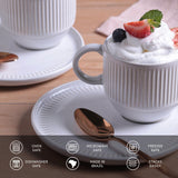 LINHAS STACKABLE Ø 7.78 oz. TEA CUP W/ SAUCER NEW WHITE