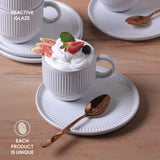 LINHAS STACKABLE Ø 7.78 oz. TEA CUP W/ SAUCER NEW WHITE