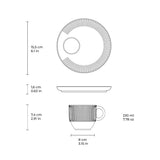 LINHAS STACKABLE Ø 7.78 oz. TEA CUP W/ SAUCER NEW WHITE