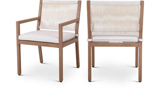 Maui Outdoor Patio Dining Arm Chair Set of 2 - Stylish Aluminum Frame with Quick-Dry Cushions