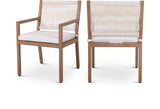 Maui Outdoor Patio Dining Arm Chair Set of 2 - Stylish Aluminum Frame with Quick-Dry Cushions