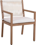 Maui Outdoor Patio Dining Arm Chair Set of 2 - Stylish Aluminum Frame with Quick-Dry Cushions