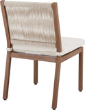 Maui Outdoor Patio Dining Side Chair Set - Elegant Aluminum Frame with Quick-Dry Foam Cushions