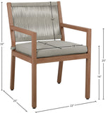 Maui Outdoor Patio Dining Arm Chair Set of 2 - Stylish Aluminum Frame with Quick-Dry Cushions