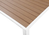 Nizuc Outdoor Extendable Patio Dining Table - Sleek White Aluminum Frame for Stylish Gatherings