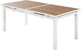 Nizuc Outdoor Extendable Patio Dining Table - Sleek White Aluminum Frame for Stylish Gatherings