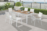 Nizuc Outdoor Extendable Patio Dining Table - Sleek White Aluminum Frame for Stylish Gatherings