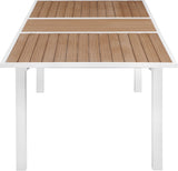Nizuc Outdoor Extendable Patio Dining Table - Sleek White Aluminum Frame for Stylish Gatherings