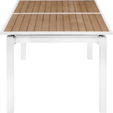 Nizuc Outdoor Extendable Patio Dining Table - Sleek White Aluminum Frame for Stylish Gatherings