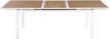 Nizuc Outdoor Extendable Patio Dining Table - Sleek White Aluminum Frame for Stylish Gatherings