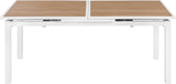 Nizuc Outdoor Extendable Patio Dining Table - Sleek White Aluminum Frame for Stylish Gatherings