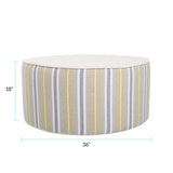 Indoor/Outdoor Universal Round Ottoman Dune Moss Cover Only