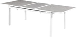 Nizuc Outdoor Extendable Patio Dining Table - Sleek White Aluminum Frame for Stylish Gatherings
