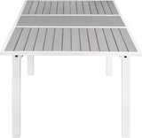 Nizuc Outdoor Extendable Patio Dining Table - Sleek White Aluminum Frame for Stylish Gatherings