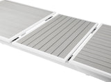 Nizuc Outdoor Extendable Patio Dining Table - Sleek White Aluminum Frame for Stylish Gatherings