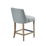Transitional Upholstered Dining Counter Stool, Blue