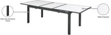 Nizuc Extendable Outdoor Patio Dining Table - Stylish Dark Grey Aluminum with White Wood Accents