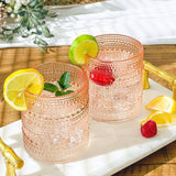 10oz Rose Gold Beaded Drinking Glasses Set of 6