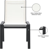 Nizuc Outdoor Patio Dining Chair Set - Stylish Waterproof Mesh Fabric & Durable Aluminum Frame