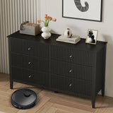 Wholesale Kiss the Water White Dresser Fluted 6 Drawer Dresser
