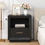 Nightstand with Charging Station: Bedside Table with Drawer