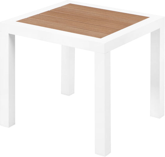 Nizuc Contemporary Outdoor Patio End Table with Durable Aluminum Frame for Stylish Relaxation