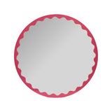 Santosh Round Glossy Hot Pink Scalloped Mirror
