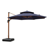 PURPLE LEAF Double Top 11 ft Round Outdoor Patio Umbrella with High Quality Sunbrella Fabric