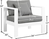 Nizuc Contemporary Outdoor Patio Arm Chair - Stylish Waterproof Fabric & Sturdy Aluminum Frame