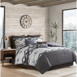 Cabin-Inspired Comforter Set in Rustic Geometric Print, Blue
