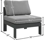 Nizuc Contemporary Outdoor Modular Patio Chair with Durable Waterproof Fabric for All-Weather Use