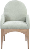 Waldorf Dining Chair - Elegant Chenille Fabric Arm Chair with Solid Ash Wood and Natural Finish