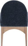 Waldorf Dining Chair - Elegant Chenille Fabric Arm Chair with Solid Ash Wood and Natural Finish