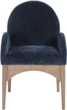 Waldorf Dining Chair - Elegant Chenille Fabric Arm Chair with Solid Ash Wood and Natural Finish