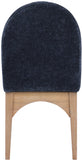 Waldorf Dining Chair - Elegant Chenille Fabric Arm Chair with Solid Ash Wood and Natural Finish